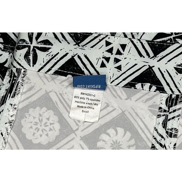 Ripskirt Hawaii Fijian Tapa white and black wrap skirt adjustable pocket S - Picture 3 of 13